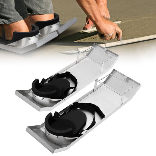Daneried Concrete Knee Boards Slider,28”x 8” Stainless Steel Concrete Sliders,Concrete Knee Pads and Board Straps Pair Moving Sliders For Concrete Finishing