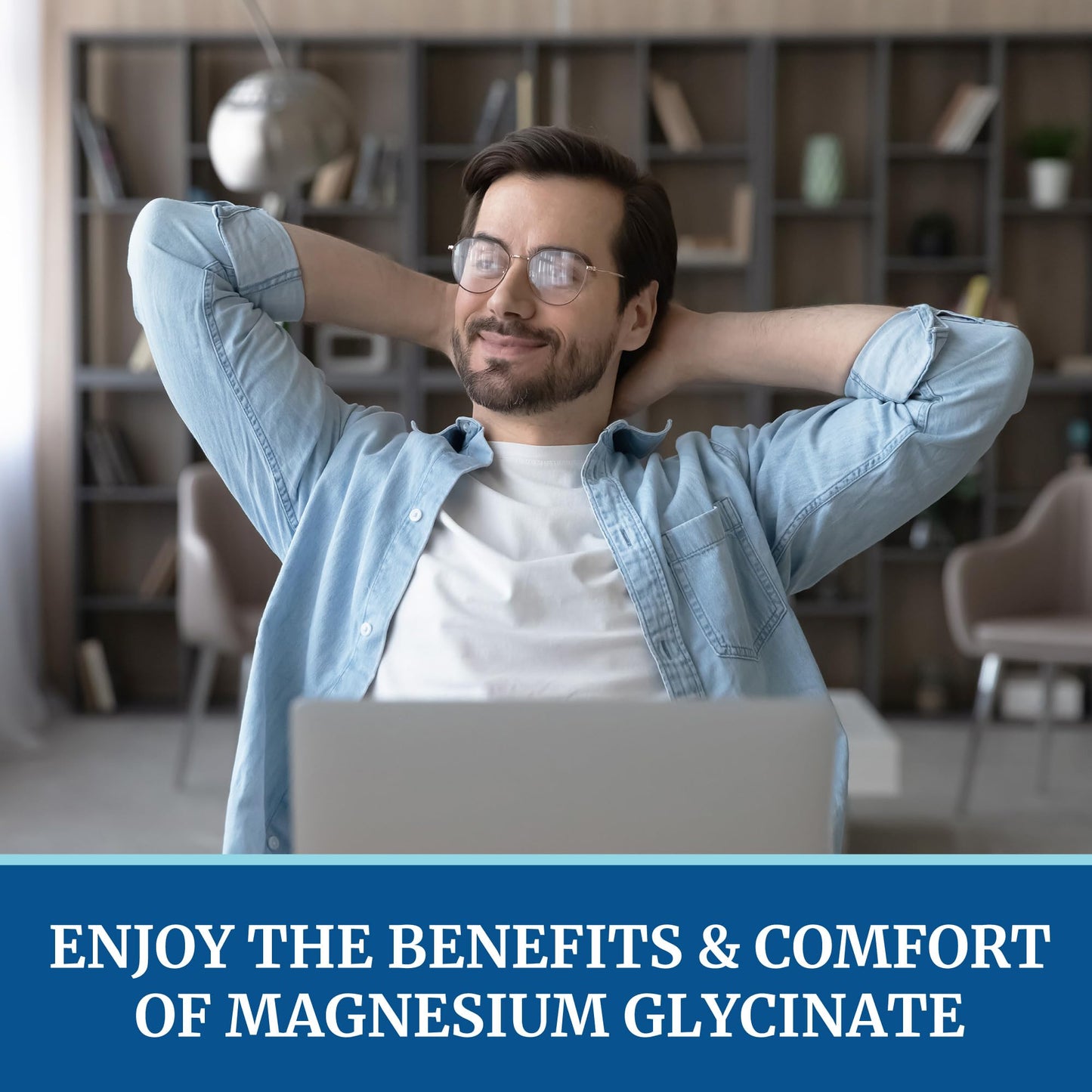 Magnesium Glycinate 500mg | Chelated for High Absorption | Muscle Relaxation, Bones, Heart, Nerve, Rest & Calm Support for Women & Men | Magnesium Chelate Supplement & Bisglycinate Complex | 120ct