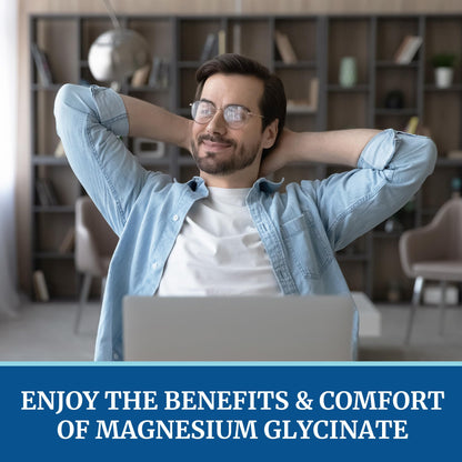 Magnesium Glycinate 500mg | Chelated for High Absorption | Muscle Relaxation, Bones, Heart, Nerve, Rest & Calm Support for Women & Men | Magnesium Chelate Supplement & Bisglycinate Complex | 120ct