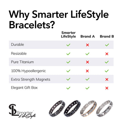 Smarter LifeStyle Elegant Titanium Magnetic Bracelet (Black)