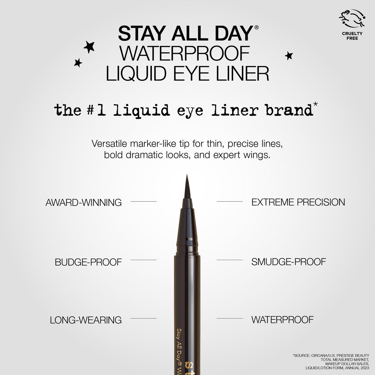 Stila All Day Waterproof Liquid Eye Liner, Easy To Use Eyeliner Pen, Smudge and Transfer Proof, Liner Stays On All Day and Night, Goes On Smoothly Without Skipping, Smudging or Pulling