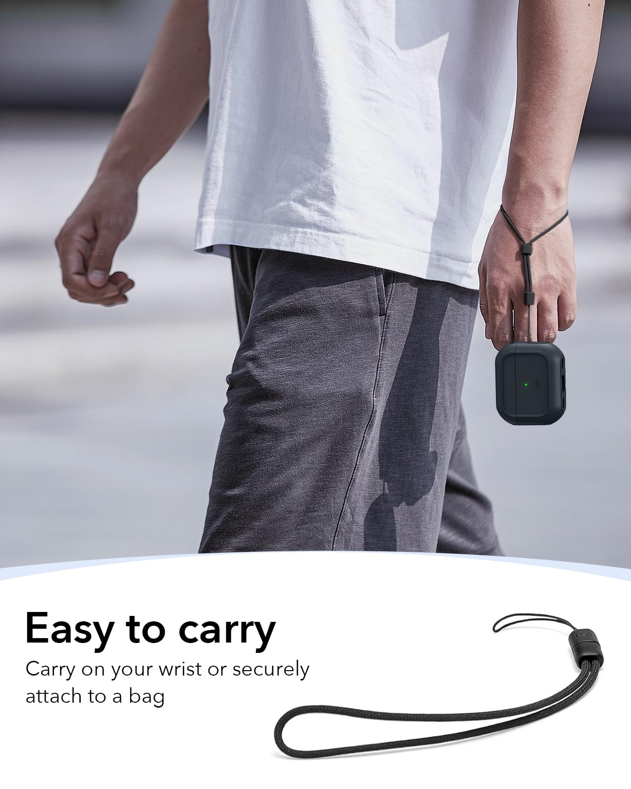 ESR for AirPods Pro 3 Case, Compatible with AirPods Pro Case 3rd Generation (2025), Compatible with MagSafe, Full Drop Protection Cover with Lanyard, Black