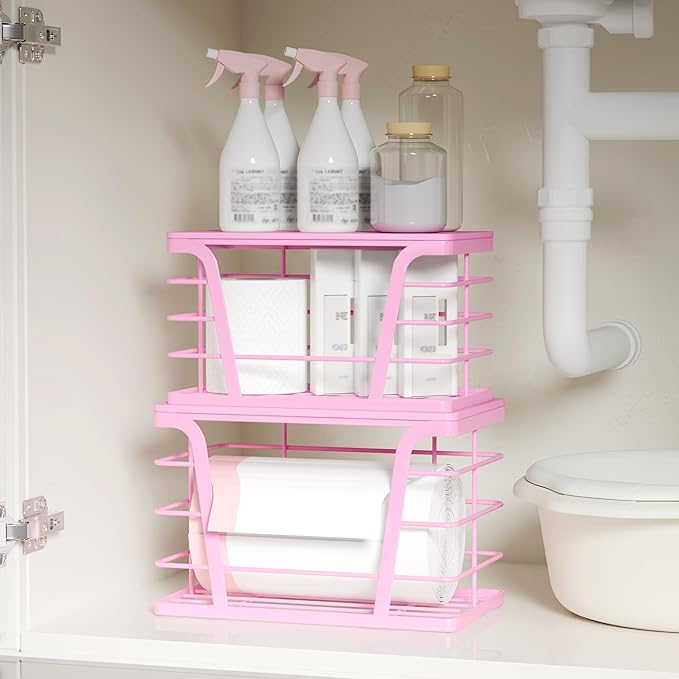 2 Pack Pink Trash Bag Holder