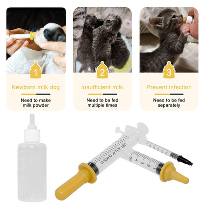 Aidiyapet Kitten Bottles, Pet Feeding Syringe Nipple Bottles, Puppy Kitten Whelping Kit, for Puppy Squirrels Rabbit and Other Newborn Pets (18Pack)