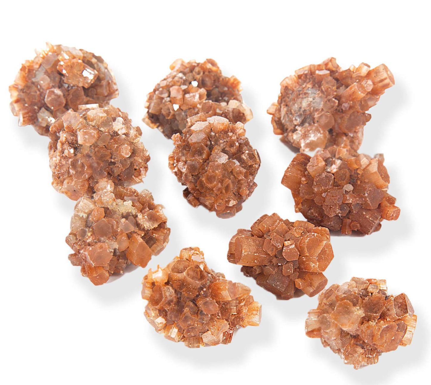 JIC Gem 10 pcs Beautiful Natural Aragonite Crystal Cluster Healing Crystal Quartz Cluster Irregular Home Decoration Specimen Figurine（3-4cm