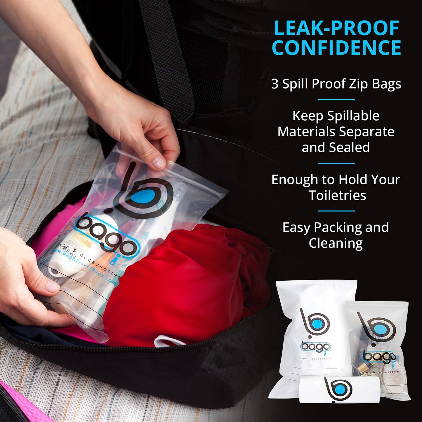 bago 8 Pcs Packing Cubes For Travel - 5 Packing Cube with 3 ZipLock Bags - Travel Cubes to Get Maximum Storage, Save Time & Effort to Pack - Happy Traveling (GreenRedPurpleYellow)