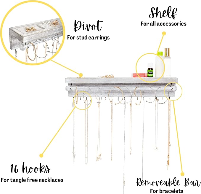 Rustic Necklace Jewelry Organizer