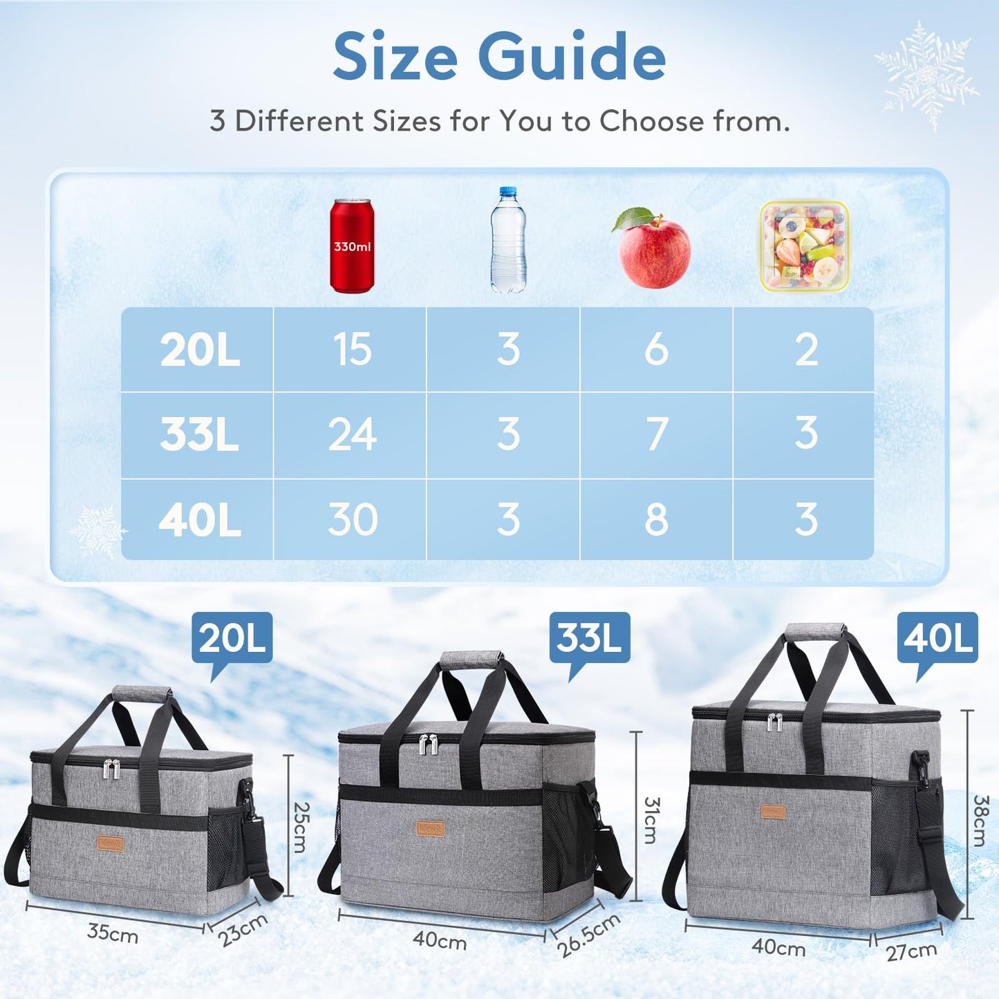Lifewit Insulated Bag 30L Lunch Bag for Men Women Children Lunch Bag Cooler Protection
