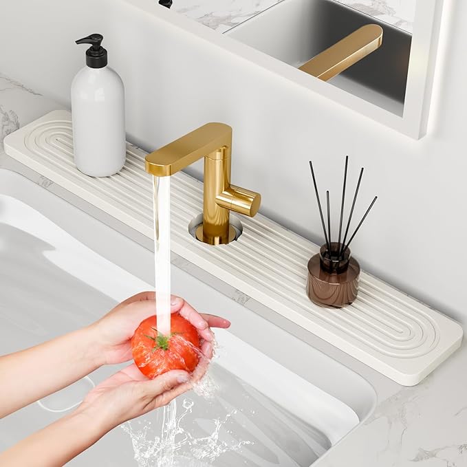 24'' Longer Faucet Mat for Kitchen Sink Stone Faucet Mat for Kitchen Sink