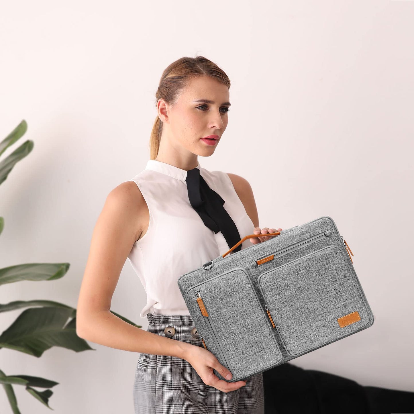 MOSISO 360 Protective Laptop Bag 16 inch, 15-15.6 inch Computer Shoulder Bag Compatible with MacBook Pro 16, HP, Dell, Lenovo, Asus, Side Open Messenger Case &4 Zipper Pockets&Handle, Gray
