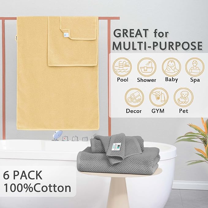 VOOVA & MOVAS Towels for Bathroom, Bath Towels