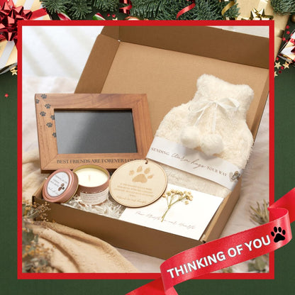 Pet Loss Bereavement Gift Box – Sympathy Gift for Loss of Dog, Pet Memorial Set with Photo Frame, Remembrance Ornament, Memory Candle & Hot Water Bottle, Condolence Comfort Gift for Grieving Pet Owner