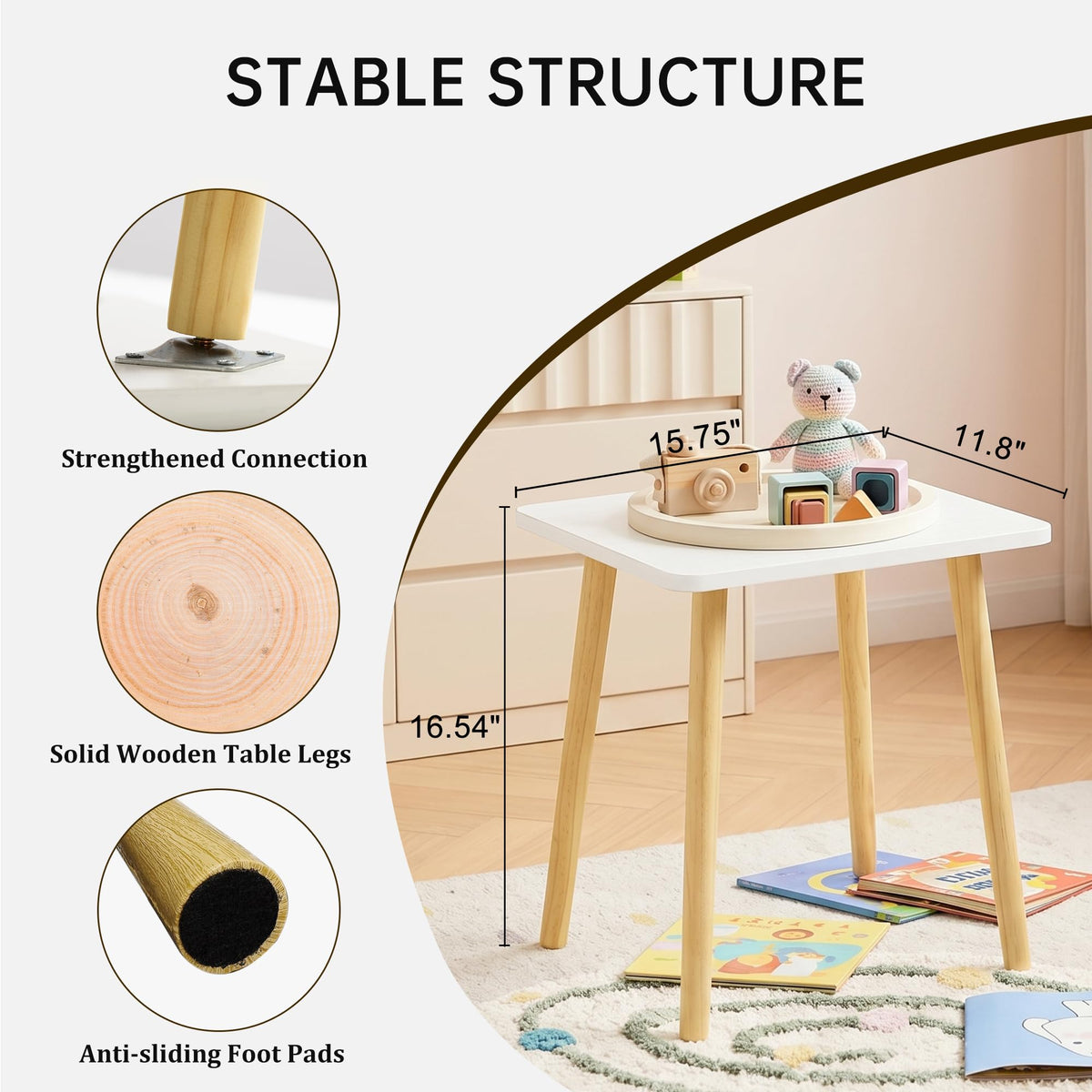 FORAOFUR Small Side Table, Modern Wood Mini Coffee Table, Easy Assembly Compact End Table for Living Room Bedroom Sofa, Minimalist White Accent Furniture for Small Spaces