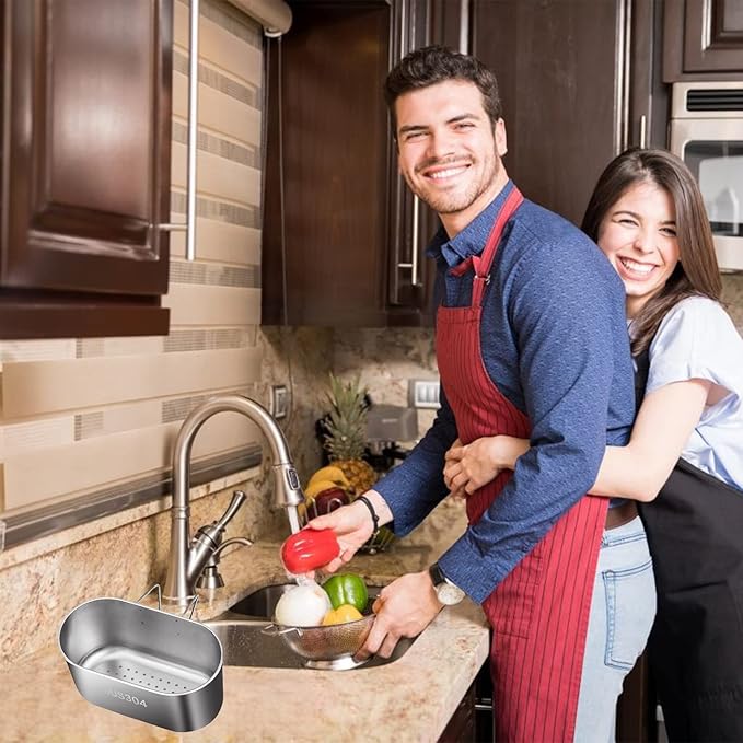 Stainless Steel Sink Drain Strainer Basket, Kitchen Sink Food Waste Filter and