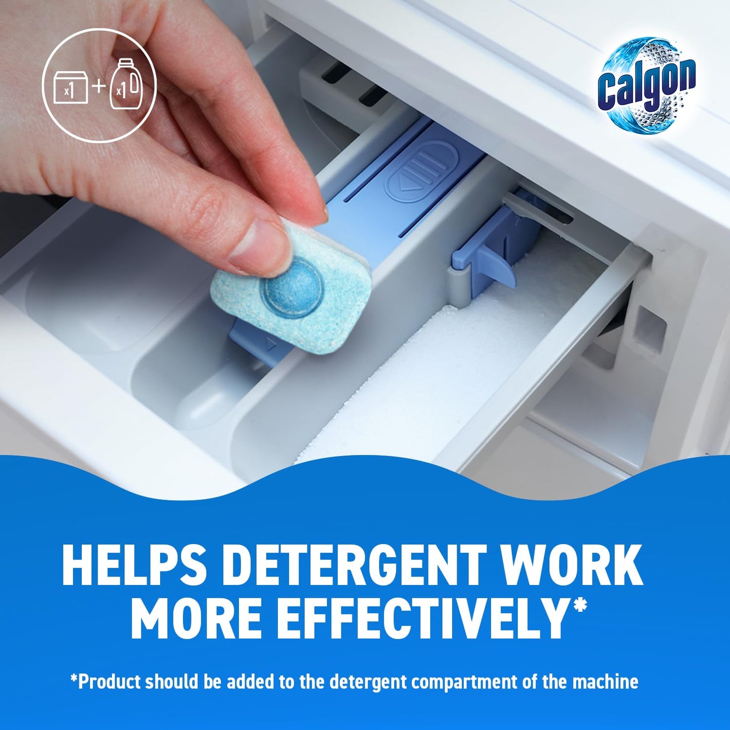 Calgon 4-in-1 Washing Machine Cleaner and Water Softener Tablets, Removes Limescale & Odours, Deep Clean, Units: 45 Tablets, Size: L Pack (Packaging May Vary)