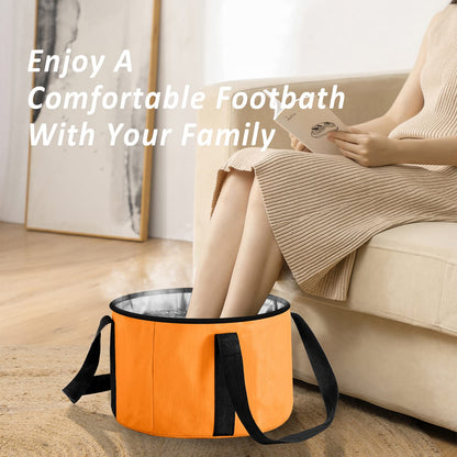 Foot Bath Basin 20L Collapsible Bucket, Portable Foot Soak Tub Feet Soaking Bucket for Outdoor Travel, Camping, Fishing(Black)