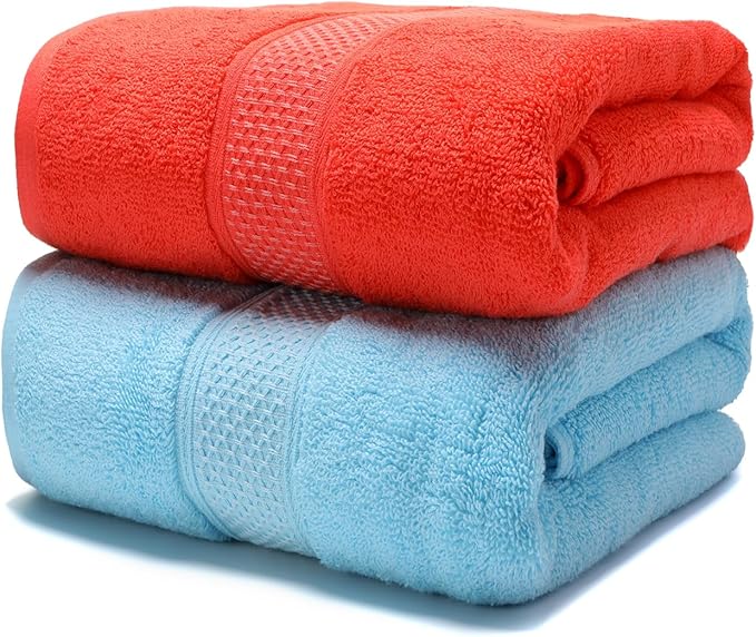Cotton Bath Towels Set, 2-Piece Set Super Absorbent Quick Drying, Suitable