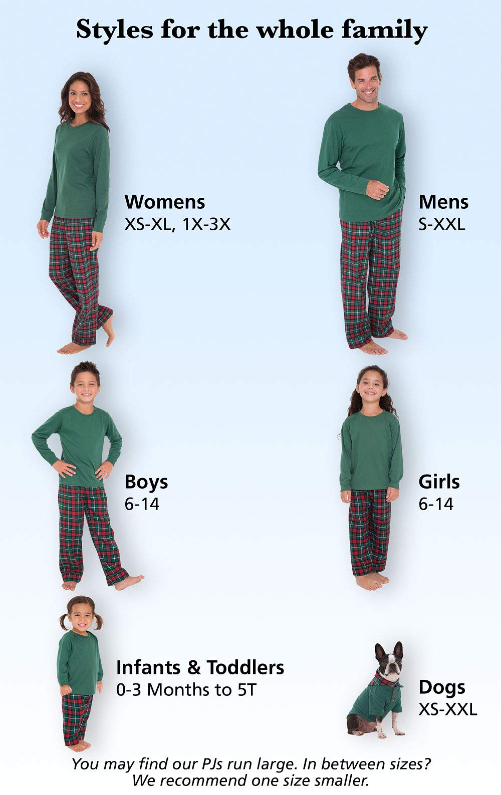 PajamaGram Christmas Pajamas For Family, Red & Green Plaid, Pets LG