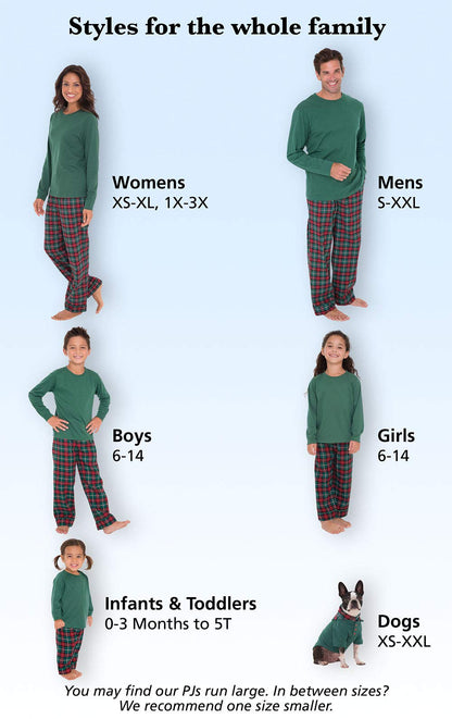 PajamaGram Christmas Pajamas For Family, Red & Green Plaid, Pets LG