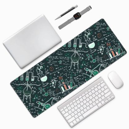 Famame Laptop Mouse Pad Old Chemistry Laboratory Desk Mat with Stitched Edges 31.5X 11.8 inch Non-Slip Large Keyboard Rubber Writing Table Mat for Office Home