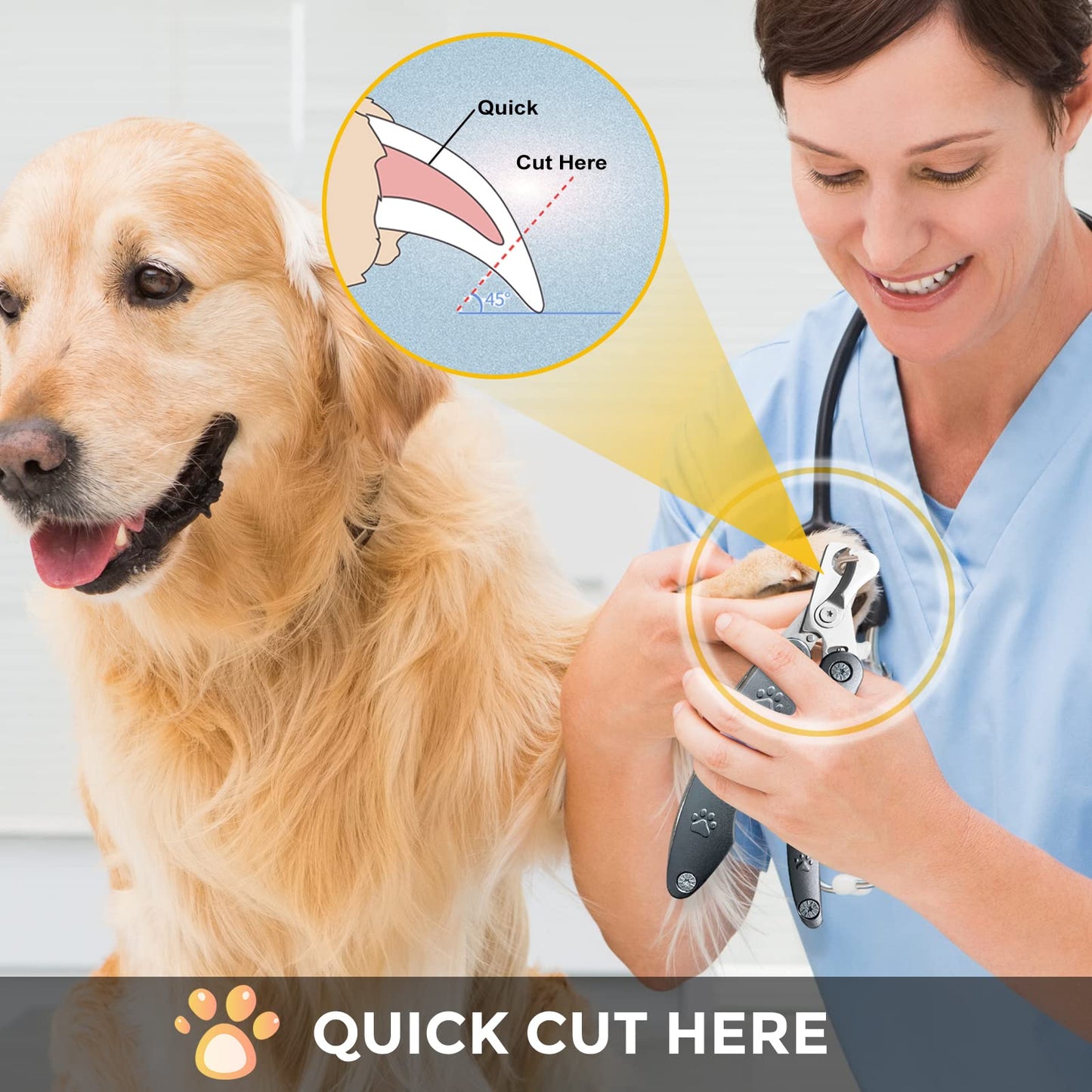 Best Dog Nail Trimmer for Anxiety Sensitive Dog, Quiet Sharpest Smoothest Dog Nail Clippers for X Large Medium Small Size Breed, Heavy Duty Metal Dog Nail Grinder for All Dogs with Thick Toenail
