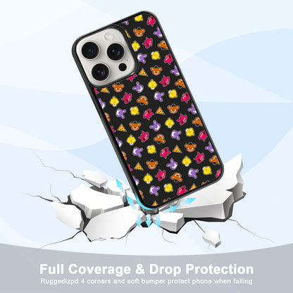 MMYAJT Cute Cartoon Bear and Foxy Phone Case Fit for iPhone 15 Pro, TPU Shockproof Protective iPhone Case FNAF Five Nights Phone Cover Gift for Boy Girl Men Women