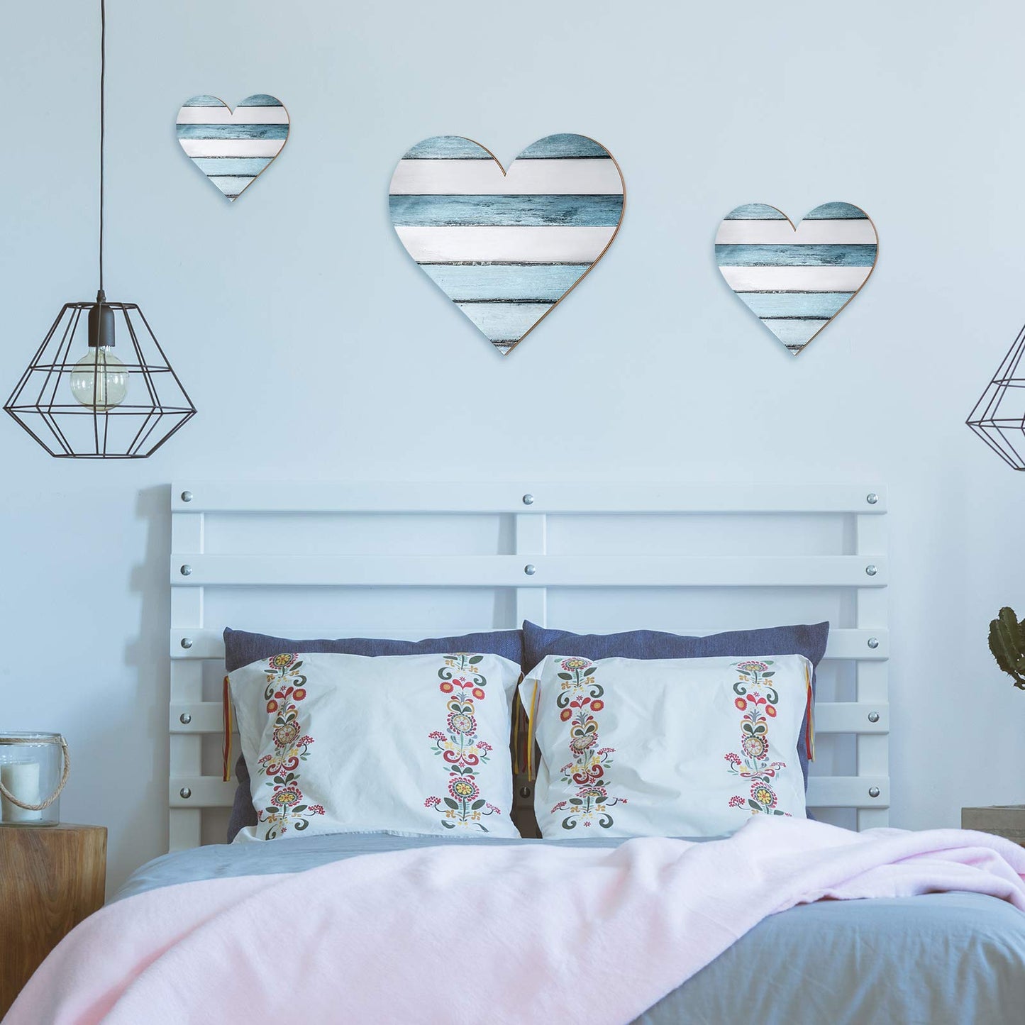 Jetec 3 Pcs Wood Heart Wall Decor Heart Shaped Wooden Sign Rustic Hanging Love Plaque for Kitchen Bedroom Bathroom Living Room Home Farmhouse gifts, 3 Sizes