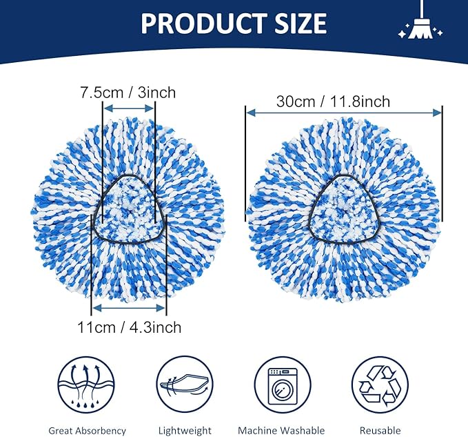 6 Pack Spin Mop Replace Head
