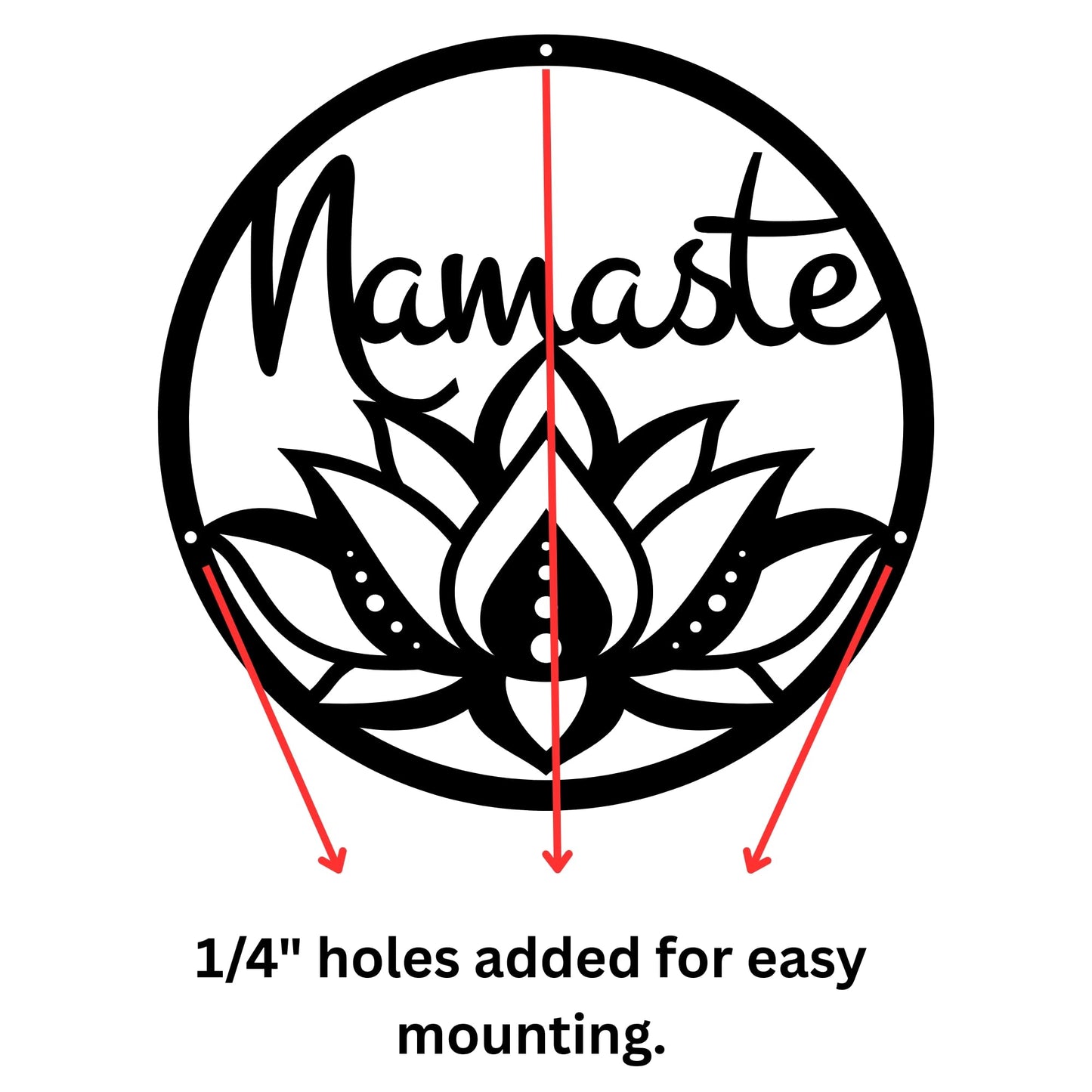 Namaste Lotus Flower Wall Hanging – Handmade Yoga Inspired Metal Décor, Boho Spiritual Artwork for Meditation Room, Mindfulness Studio, or Peaceful Home Accent