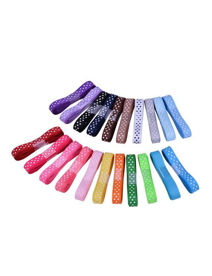 Ribest 3/8 inch Polka Dot Grosgrain Ribbon Set for Gift Wrapping and Bow Hair Accessories-40 Yards (2 Yards*20 Colors)