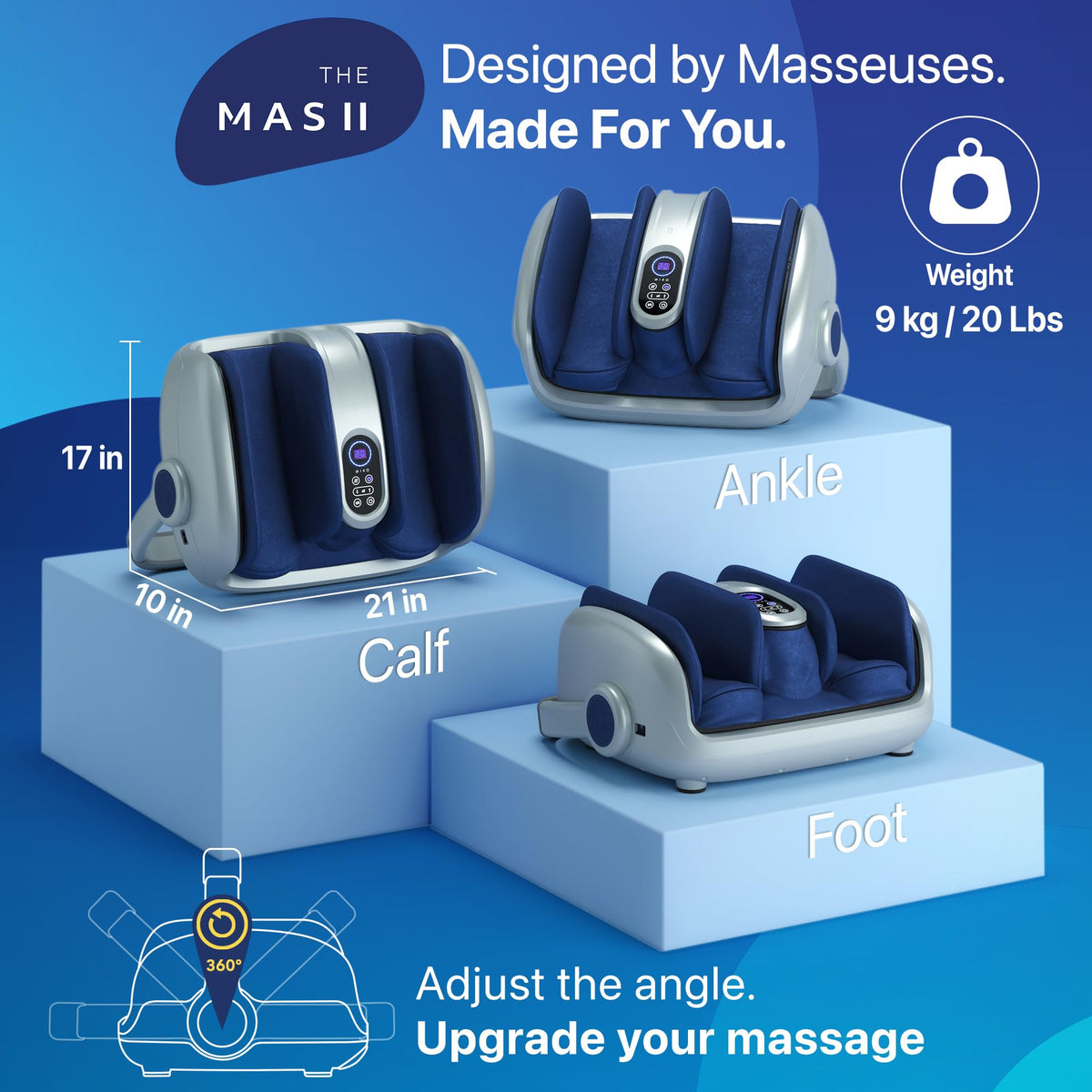 MIKO Shiatsu Foot Massager for Circulation & Pain Relief - Deep Tissue Kneading, Heat Therapy for Plantar Fasciitis, Neuropathy, Diabetics - FSA/HSA Eligible - Fits Up to Size 15