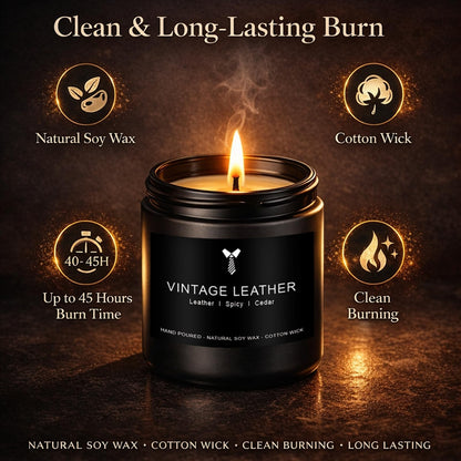 Candles for Men Gift Set, 4 Pack Masculine Scented Soy Candles for Men, Leather, Smoke, Oak & Lavender Scents, Aromatherapy Candle Gift Set for Dad, Husband, Boyfriend, Birthday & Father’s Day Gifts