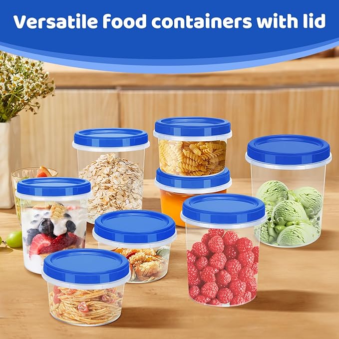 Food Storage Containers with Twist Top Lids, Ultra Thick Airtight Plastic