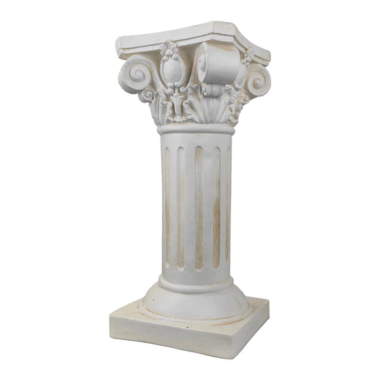 MOOFAR Classical Greek Ionic Order Column with Retro Old Style for Indoor Outdoor Garden Decor or Display Pedestal Pillar Stand for Plants and Sculptures,White