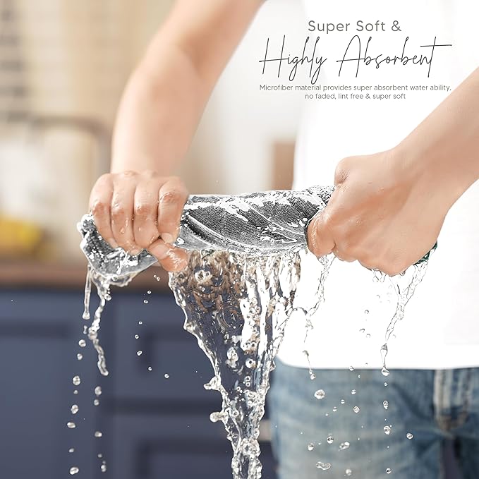 Utopia Towels 8 Pack Kitchen Towels Set, 12x12 Inches, Highly Absorbent and