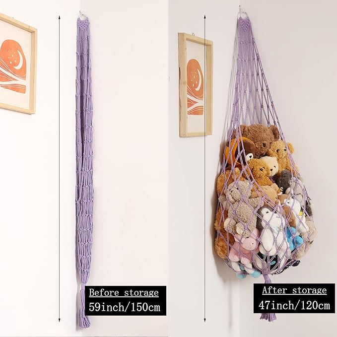 Upgrade Stuffed Animal Hammock Corner or Wall Hanging Net