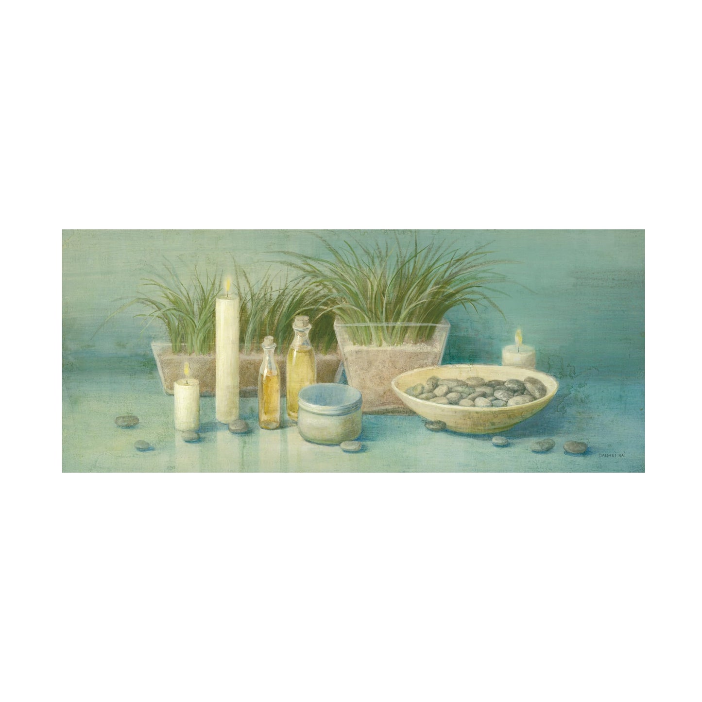 Trademark Fine Art Canvas Wall Art - Danhui Nai 'Tranquil Spa I' Wall Art for Living Room, Bedroom, or Office Décor