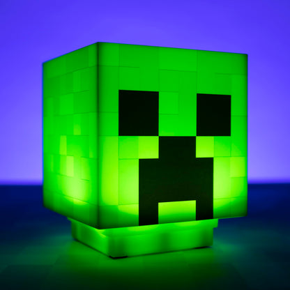 Minecraft Creeper Desk Light with Official Creeper Sounds, Handheld Night Light for Kids Room or Gamer Décor Officially Licensed Minecraft Gifts | Paladone, Green