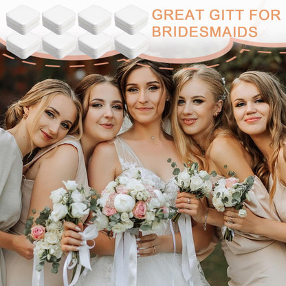 Kifmurase 8PCS Travel Jewelry Case, Small Portable Bridesmaid Jewelry Gift Box, PU Leather Jewelrys Case Organizer Storage for Rings Earrings Necklaces, Women Girls Bridesmaid Proposal Gifts(Beige)