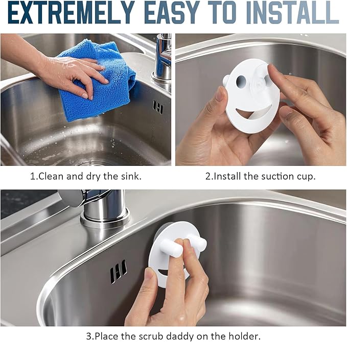 Stainless Steel Smiley Face Sponge Holder, Kitchen Accessories Decor