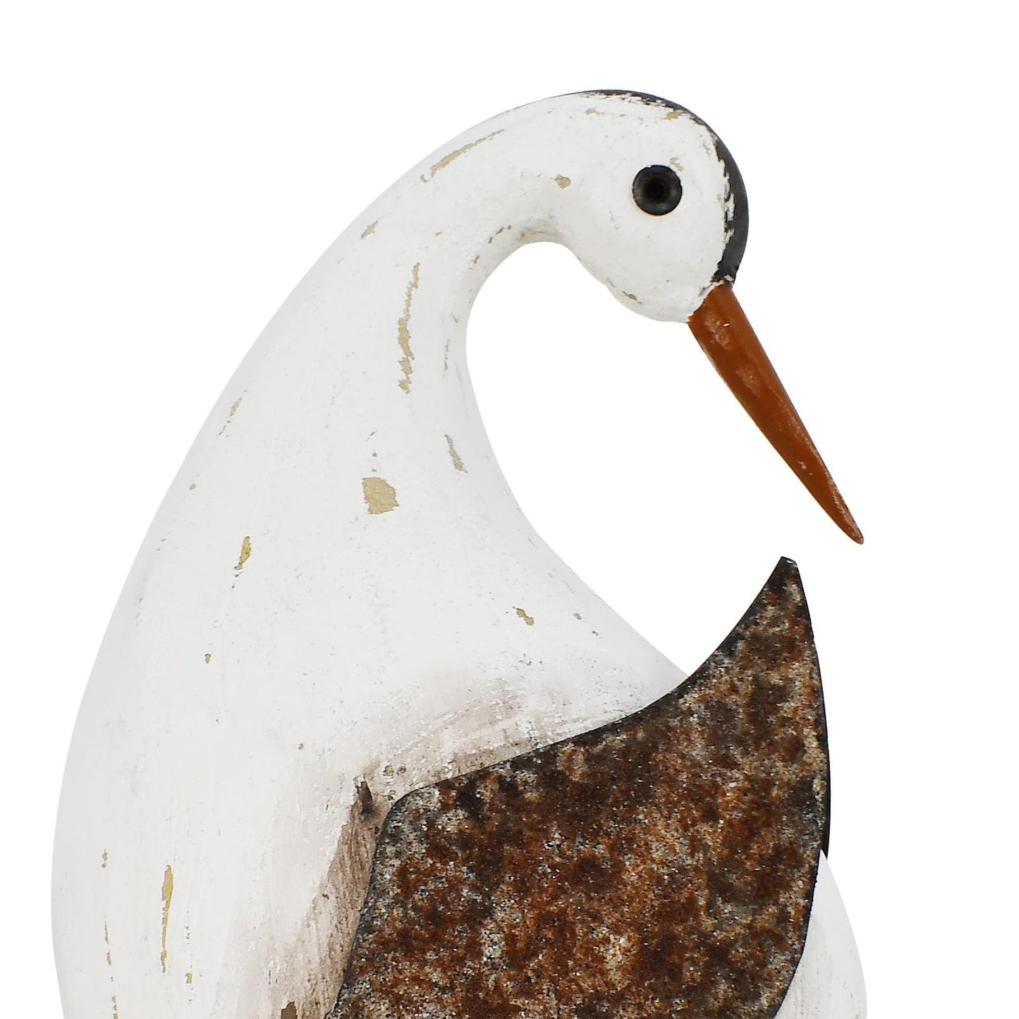 wovorins Wood Bird Statue Nautical Decor Decorative Rustic Seabird Sculpture Wooden Beach Themed Coastal Mediterranean Tabletop Decoration for Home Bathroom Living Room (M)