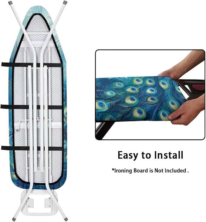 Peacock Ironing Board Cover and Pad 15x54 Inch Standard Iron Board Cover