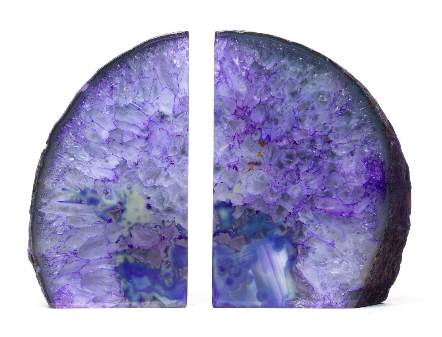 DesertUSA Agate Bookend with Rubber Bumpers (3.5-6 lb, Purple)