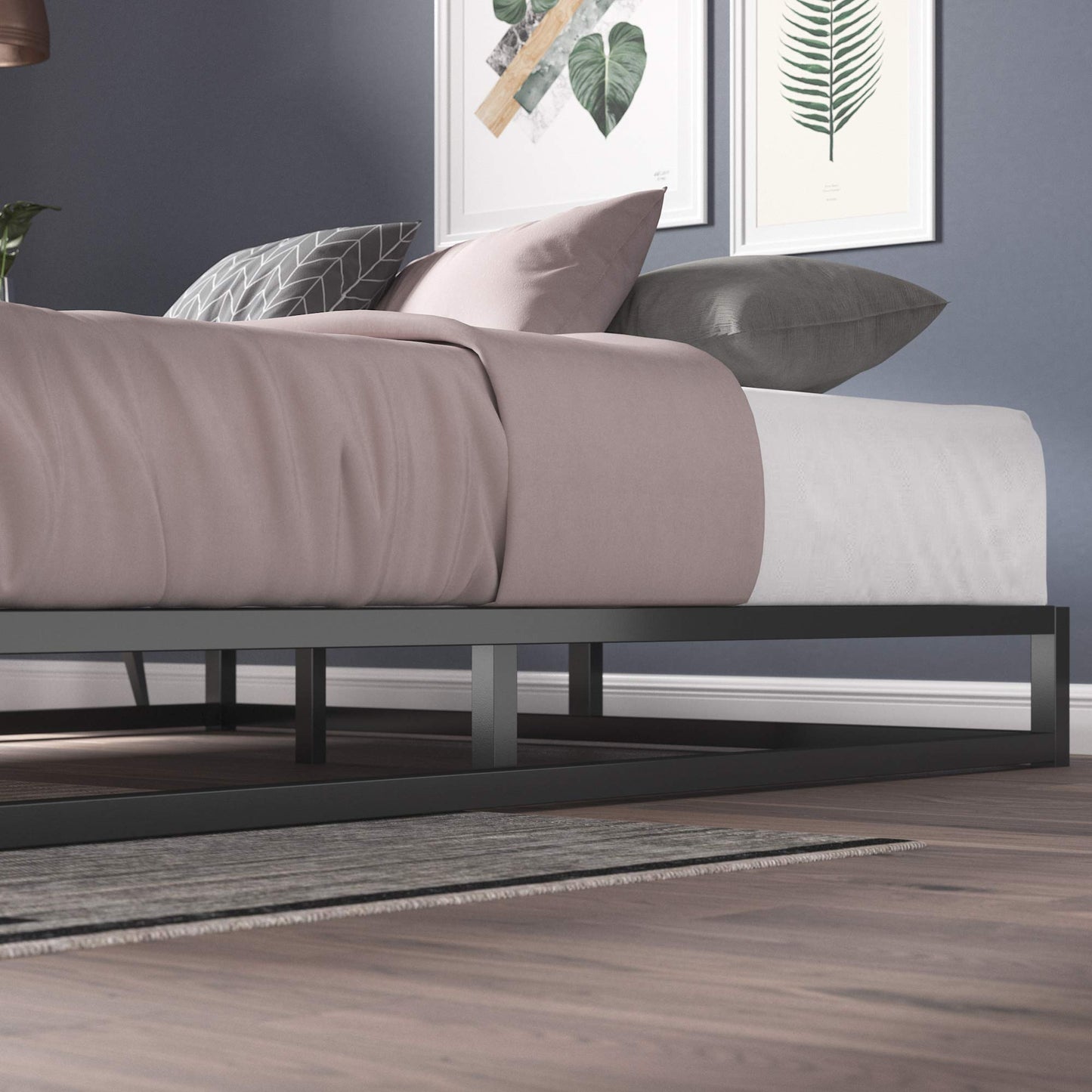 ZINUS Joseph 6 inch Metal Platform Bed Frame, Mattress Foundation, Wood Slat Support, No Box Spring Needed, Sturdy Steel Structure, Queen