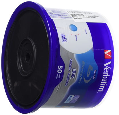 Verbatim 43812 25GB BD-R Blank Blu-Ray Disc - Blank Blu-Ray Discs (BD-R, 25GB, 405nm, Spindle, 50 Pieces)