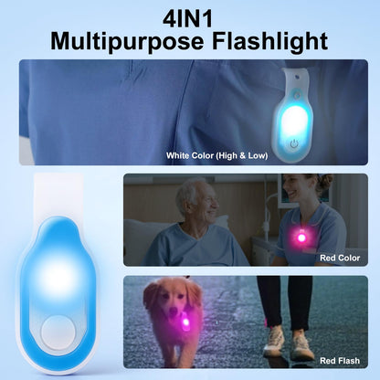 Nurse Light Clip On for Night Shift, 2 Pack Rechargeable Magnetic Nursing Night Light, Nurse Essentials, Hospital Nurse Scrub Lights, Handfree Clip-on Flashlight for Healthcare Workers, Blue & Pink