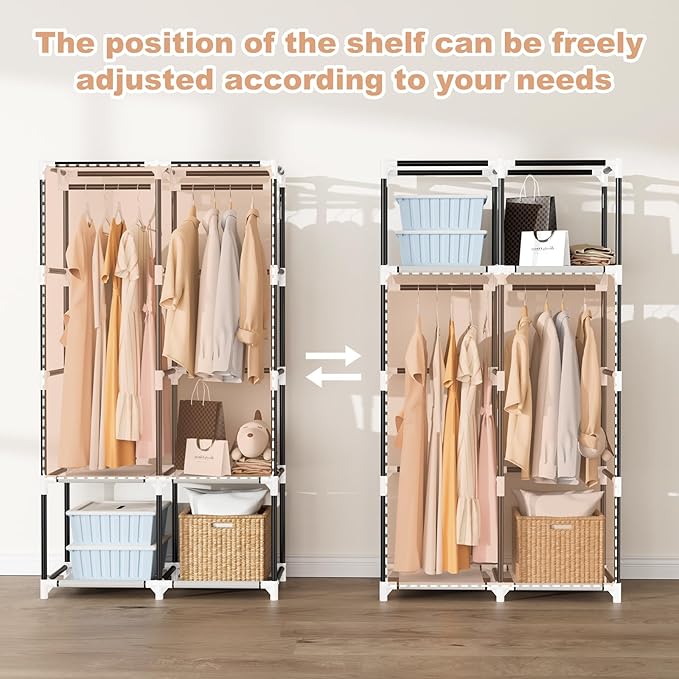 Portable Closet for Hanging Clothes, Portable Wardrobe Closet