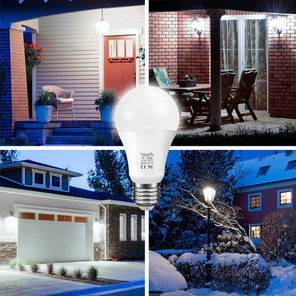 Sensor Lights Bulb Dusk to Dawn LED Light Bulbs Smart Lighting Lamp 7W E26/E27 Automatic On/Off, Indoor/Outdoor Yard Porch Patio Garage Garden (Warm White, 2 Pack)