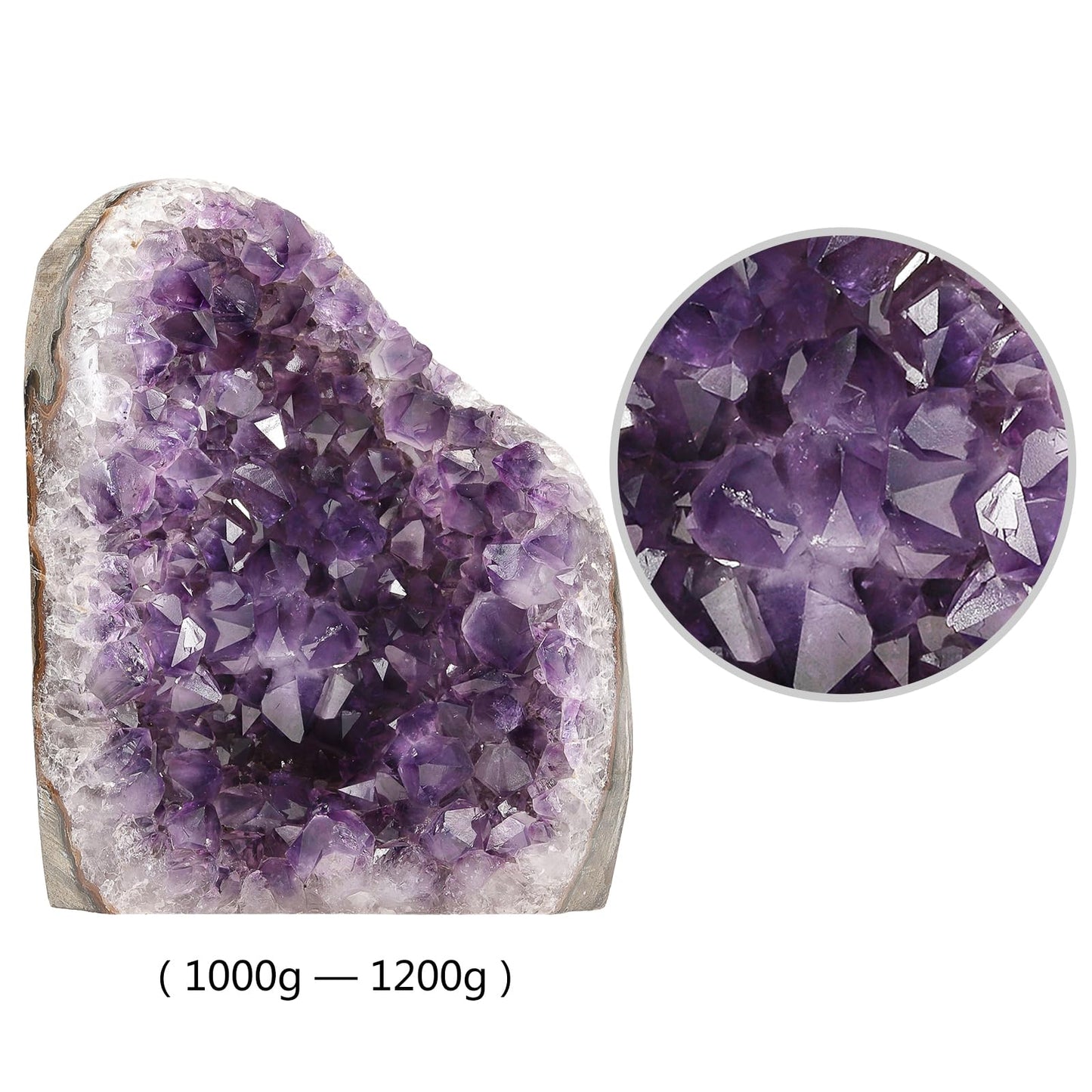 Sportmusies Natural Amethyst Cluster Specimen Home Desk Decoration, Irregular-Shaped Raw Geode Crystal for Meditation Healing, 3.74-6.29 inches