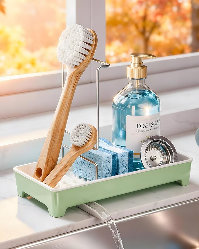 Minimalist Sink Caddy, Rustproof Sponge Holder